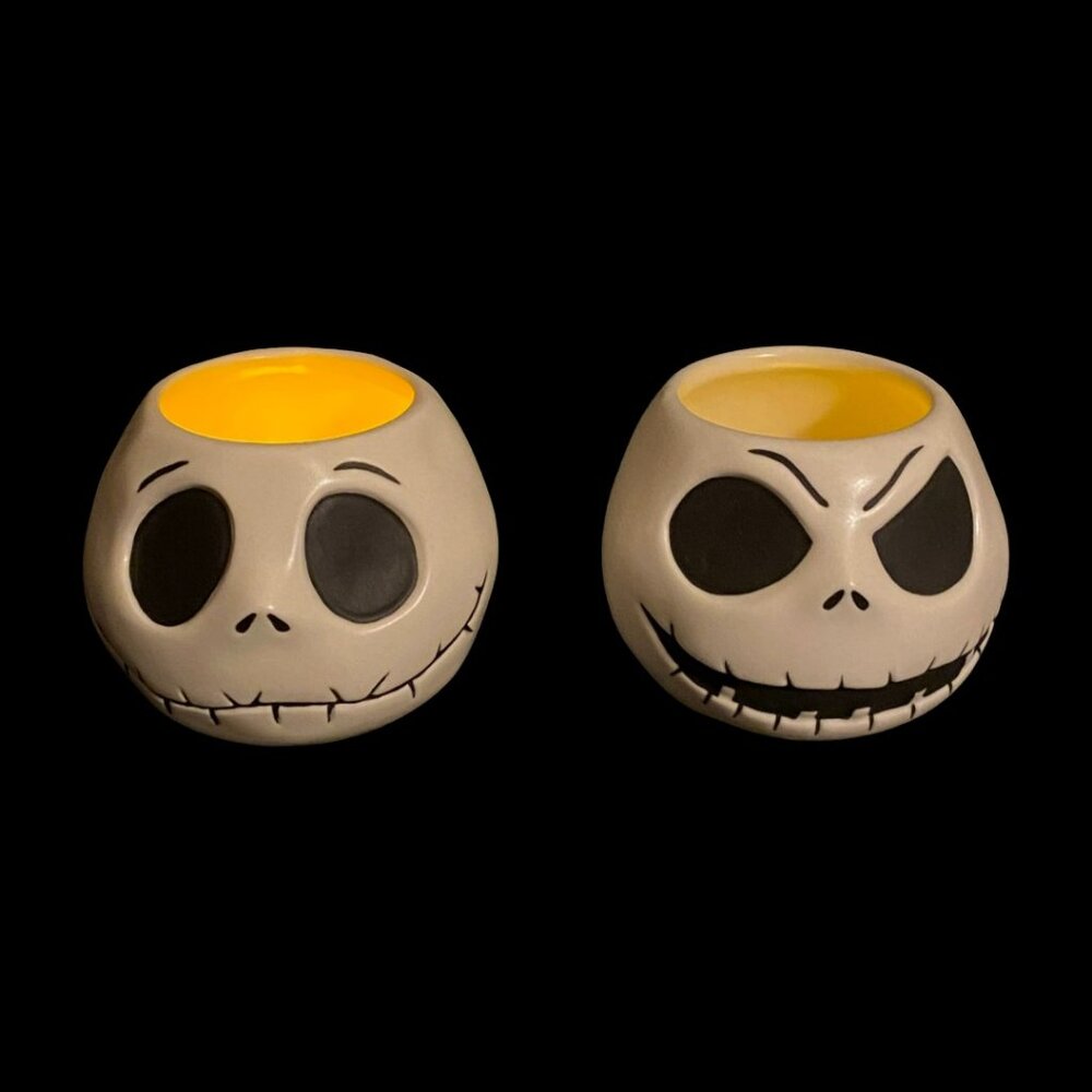 Nightmare Before Christmas Jack Skellington 3" Candle Holders + 10 NBC Stickers